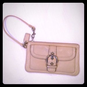 Coach Tan Leather Wristlet Clutch